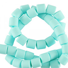 Polymer tube beads 6mm - Mint blue